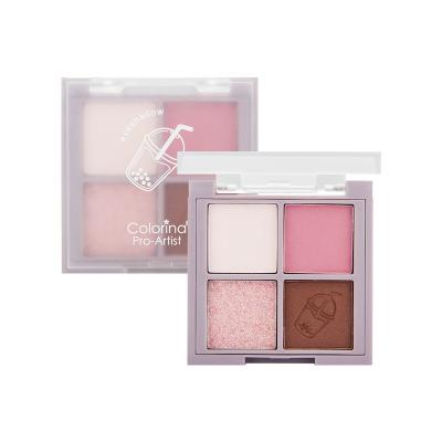 China Mini Four Color Eyeshadow Palette Student Makeup Wholesale Warm Waterproof Women Eyeshadow Palette for sale