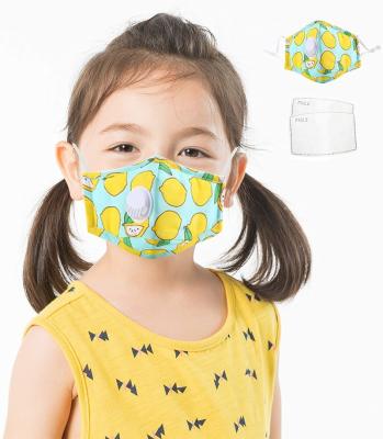 China Breathing Valve Maskes Cartoon Cotton 3d Face Maskes Cloth Cute Face Washable Reusable Cotton Kids Maskes With Filter for sale