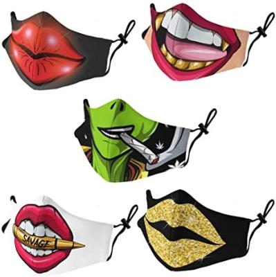 China New Design Cotton Adult Children Party Designs Fashion Expression Halloween Masks Printed Funny Face Masks for sale