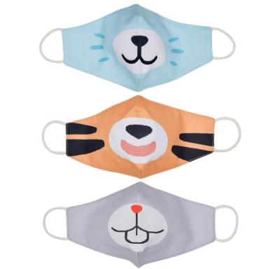 China Double Layer Cute Cotton 3D Patterns Adjustable Kids Face Mask Reusable Cloth Washable Kids Cartoon Breathable Face Mask for sale