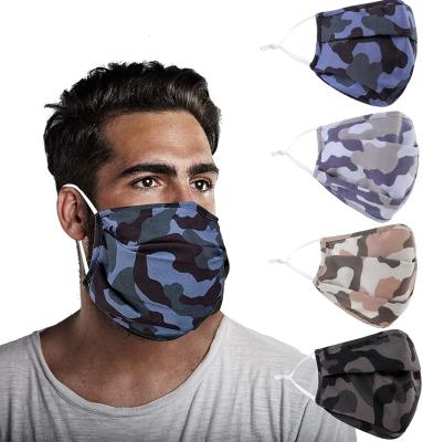 China Wholesale Camouflage Print Reusable Breathable Maskes Cotton Women Adult Maskes 3ply Face Maskes For Men for sale