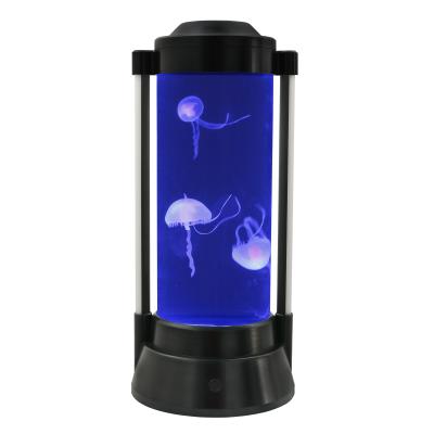 China Home Decoration LED RGB Color Changing Motion Jellyfish Lava Moving Lamp with Aquarium Jellyfish Tank Living Room Home Decoration Mood Light for sale