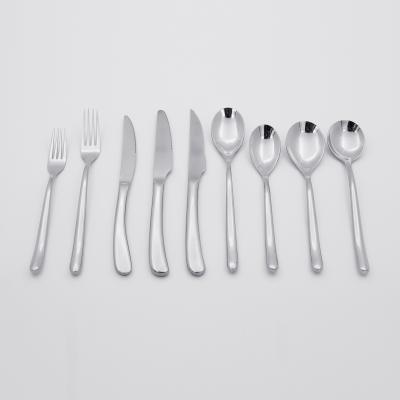 China QZQ Hotel Flatware Set Butter Knife And Fork Spoon Viable Serving Stainless Steel Cutlery Set for sale