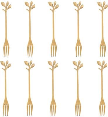 China Cake Serving Mini Palm Tree Fork Fruit Ice Cream Dessert Tableware Stainless Steel Viable Creative Wedding Party Cutlery for sale