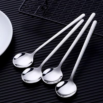 China Fashional Stainless Steel Viable Creative Colorful Cute Scoop Stirring Mini Small Long Hand Tea Dessert Teaspoon for sale