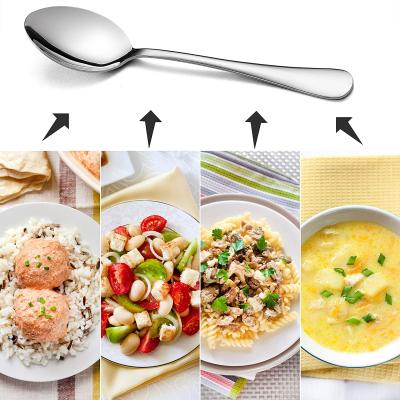 China Viable Wholesale Manufacturer Cutlery Gold Silver Utensil Cooking Kitchen Eating Dessert Stainless Steel Dinner Spoon Set for sale