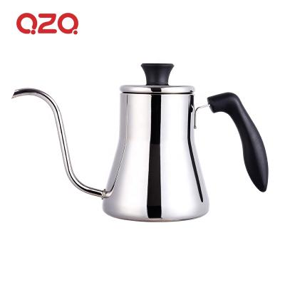 China QZQ Viable Manufacturer Wholesale 800ML Mirror Polish 304 Stainless Steel Gooseneck Coffee Kettle for sale