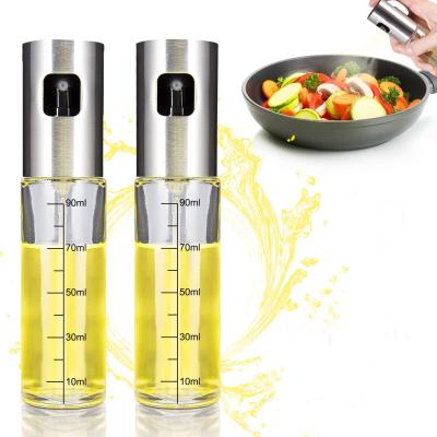 China Sustainable Hot Kitchen Tools Cook BBQ Stainless Steel Mister Dispenser Glass Bottle Olive Baking Oil Sprayer for sale