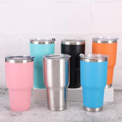 China Stainless Steel Bpa Free Plastic Acrylic Lid Double Wall Cups Thermos Vacuum Tea Coffee Insulated Tumbler With Straw for sale