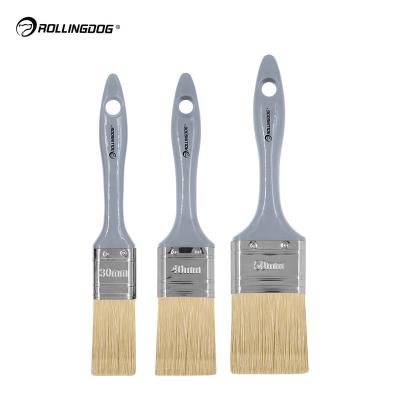 China ROLLINGDOG STANDARD 10633 Professional Flat Paint Balance Paint Brush Set Brush 3PC Brush Set withTreated Plastic Handle for sale