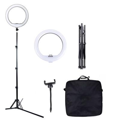 China Custom LED PORTABLE Large Selfie Ring Light with Tripod Mount with Pipe Phone Clamp for sale