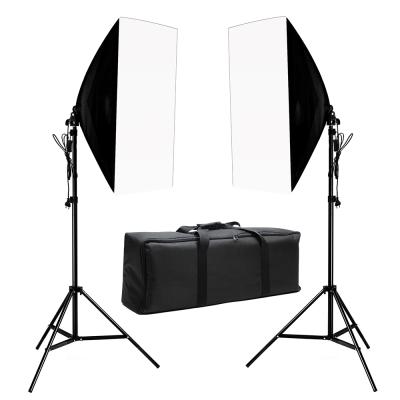 China Durable high quality led softbox kit for studio photography lighting with dual lamp infrared remote control for sale