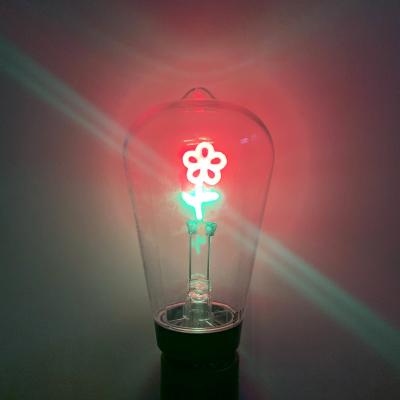 China LANDSCAPE Light Decoration ST64 6W Edison Bulbs Special Design Flower Shape Filament LED Bulbs for sale