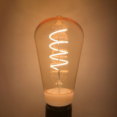 China Home Decoration ST64 6W Edison Bulbs Pattern Bulbs Special LANDSCAPE Shape Filament Light Bulbs for sale