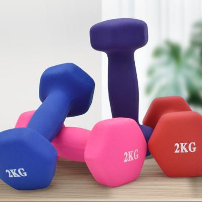 China Eco-friendly Yoga Fitness Neoprene Vinyl Dumbbells Set Weightlifting Gym 5lb Dumbbell for sale