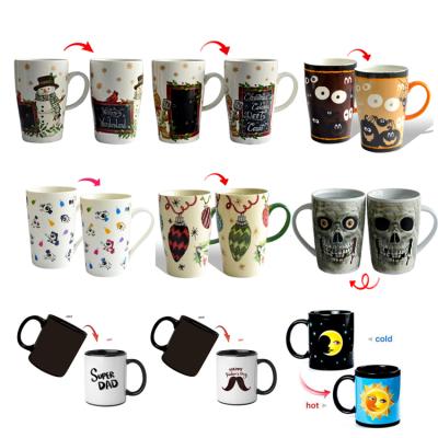 China Summer Disposable Creative Color Cartoon Animation Mug Christmas Water Cup Personality Trend Changing Ceramic Boy Changing Coffee Mug for sale