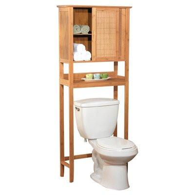 China Bathroom Bamboo Rack Shelf Storage Toilet Natural Bamboo He Washroom Cabinet for sale