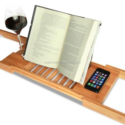 China Book Stand Expandable And Adjustable Bamboo Book Stand Holder For Yearbook Reading Stand for sale