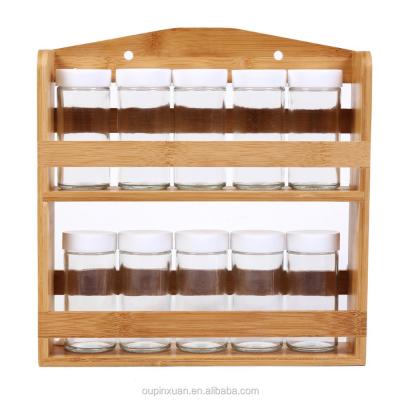 China Sustainable Bamboo Kitchen Storage Rack, New Design Kitchenware Spice Rack for sale