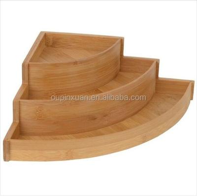 China 2015 hot high quality viable selling three layers of bamboo spice rack wholesale bamboo corner kitchen spice rack for sale