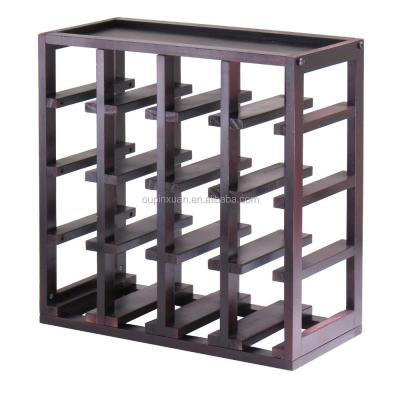 China Kingston Slot Wine Storage Cube Sustainable Natural Bamboo Wine Rack Bottle Wine Storage Cabinet for sale