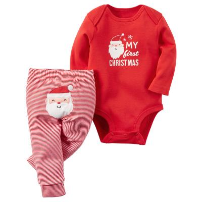 China Wholesale Long Sleeve Christmas Style Toddler Girl Clothing Long Sleeve Toddler Clothes Two-Pieces for sale