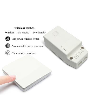 China 1 Strip Touch Switch Europe Market 2021 Hot Selling Wireless Self Powered Wall Switch On Touch Dimmable Kinetic Light Switch UK for sale