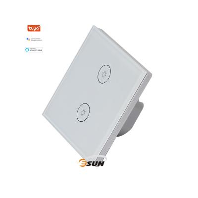 China Smart Home Tempered Glass Wall Switch Needs Neutral Eu 1 2 Wire Live Wire Tuya British Standard 3 Gang Office Home Light Button Smart Switch for sale