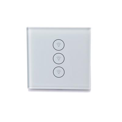 China 86*86mm Tempered Glass Panel Glass White Color Lamp Switch Smart Eu for sale