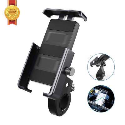 China Adjustable Metal Motorcycle Mobile Phone Holder Mount Smartphone Holder 360 Rotation Bike Phone Mount Scooter Bike Accessories for sale