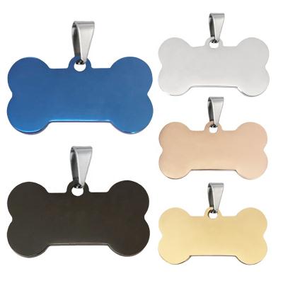 China Hot Selling Cat Dog Tag Stainless Pet Name Europe Metal Bone Collar Pendant Necklace Free Engraving For Puppy Cat for sale