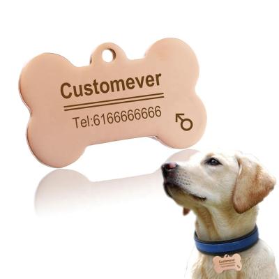 China Wholesale Custom Single Europe Laser Effect Metal Stainless Steel Pet Name Dog Tag for sale