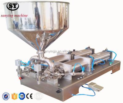 China Beverage Double Heads Semi Automatic Ointment Filling Machine For Fluid / Paste / Food Packing for sale