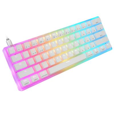 China 2021 Factory GK61S 60% plug and play mechanical keyboard RGB 61 pudding keys 2021 gaming switch keyboard for sale