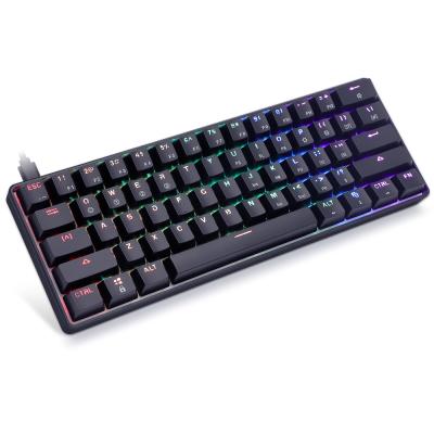 China Hot sale 61keys RGB plug and play gateron RGB mechanical gaming Gk61SKYLOONG mechanical keyboard for sale