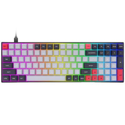 China New SK96 Gateron Plug and Play Optical Switch Wired PBT Customizable Colorful RGB Keycaps Gaming 96keys Mechanical Keyboard for sale