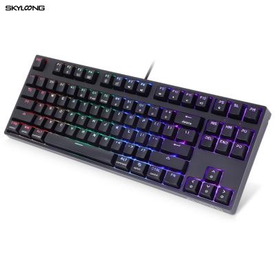 China Optical Red Customizable PC Gaming Laptop RGB Keycaps Hotswap ABS Switch Hotswap GK87 TKL Mechanical Keyboard PC Plug and Play for sale