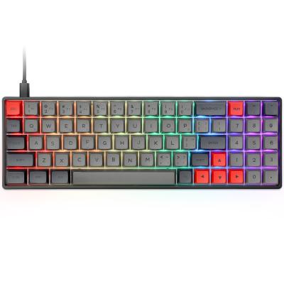 China Amazon hotsale OEM hotswap GK71 Gateron Optical Switch GSA Wireless Ergonomic Gaming Keycaps 70% Mechanical Keyboard for sale