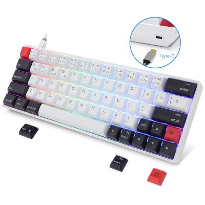 China Amazon plug and play hotswap AK64 Gateron customizable optical switch wired pbt GK1 keycaps 60% waterproof mechanical keyboard for sale