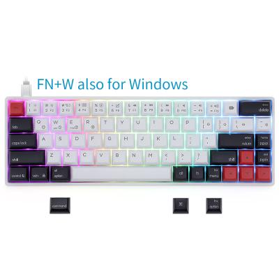 China Hotsale hotswap AK68 Gateron plug and play optical switch wired 68keys keycaps waterproof gaming ball GK1 RGB mechanical keyboard for sale