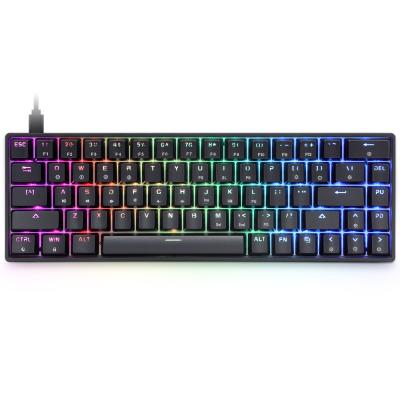 China Gateron SK68 optical red switch GK68 plug and play wired support French mini game mechanical keyboard for sale