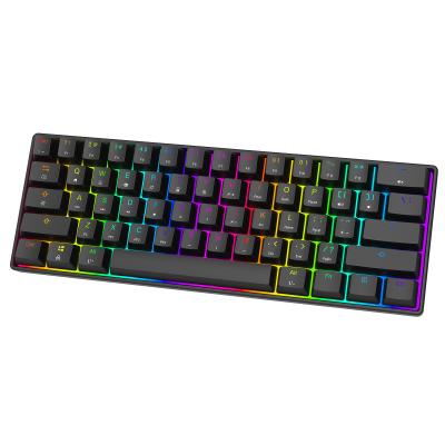 China Plug and Play Drop Shipping MK21 Desktop 60% RGB Backlight USB Wired Switch 61keys Mechanical Gaming Keyboard for sale