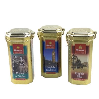 China Premium Tea Tea Canister Octagonal Tin Can For Tea Metal Can Air Tight for sale