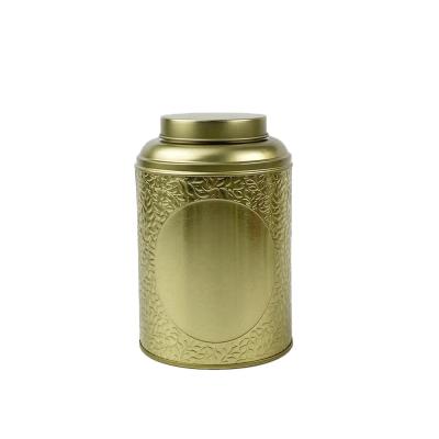 China Beverage Cylinder Tea Canister With Lid Inner Air Tight Tea Cart Tea Tin Container for sale