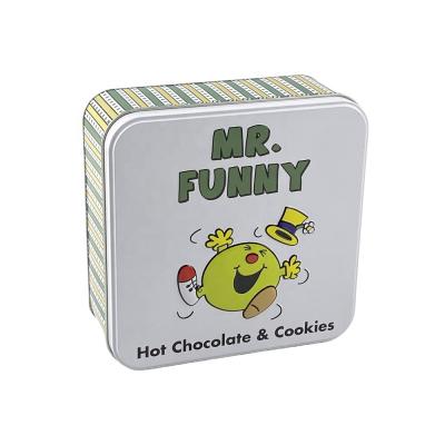 China Food Square Biscuit Tin Box Cookie Tin Cans Metal Cookie Tin Food Grade Tins for sale