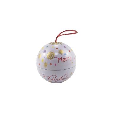 China Custom Food Christmas Tin Box Ball Shape Tin Tin Box DDP USA for sale