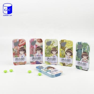 China Food Metal Candy Box Mint Tins Zkittlez Tin Sliding Tins for sale