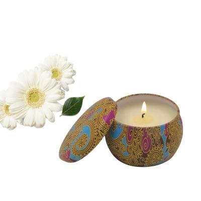 China Gift & Craft Candle Tins Round Metal Tin Box Tin Cans For Candles for sale