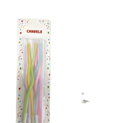 China Birthdays 2023 Spiral Pirouette Wavy Birthday Cake Candles Candles Colorful Happy Birthday Candles for sale