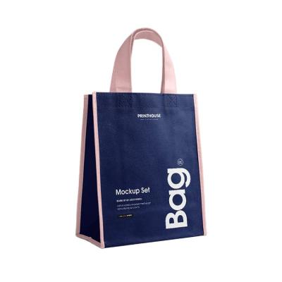 China Handled Custom Laminated Non-Woven Tote Bag Reusable Non-Woven Fabric Shopping Bag for sale